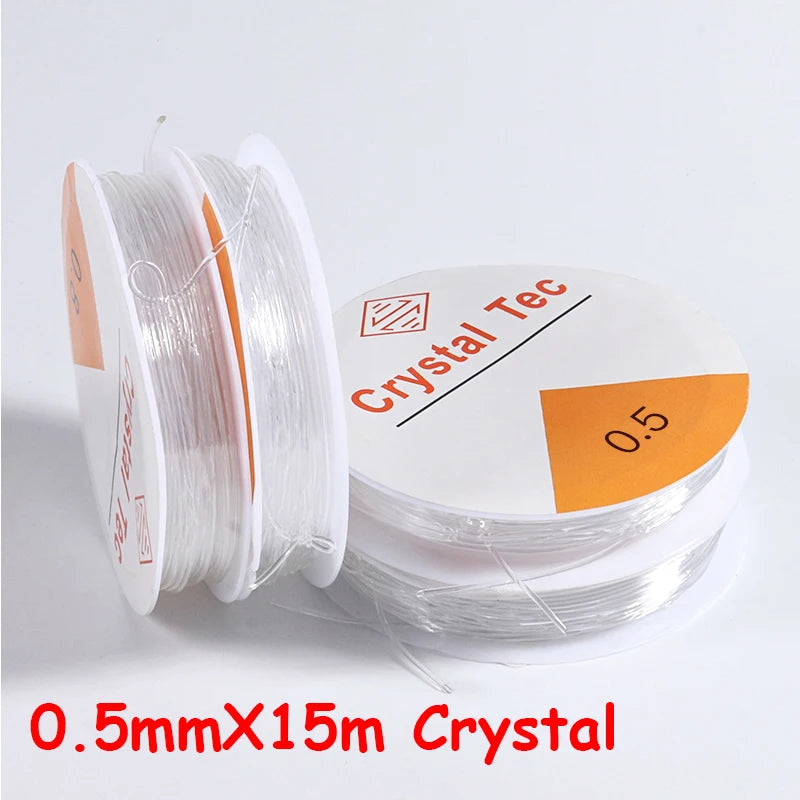 100M Plastic Crystal DIY Beading Stretch Cords Elastic Line Jewelry Making Supply Wire String jeweleri thread String Thread 0.5mmX15m Crystal China