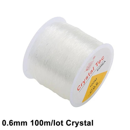 100M Plastic Crystal DIY Beading Stretch Cords Elastic Line Jewelry Making Supply Wire String jeweleri thread String Thread 0.6mmX100m Crystal China