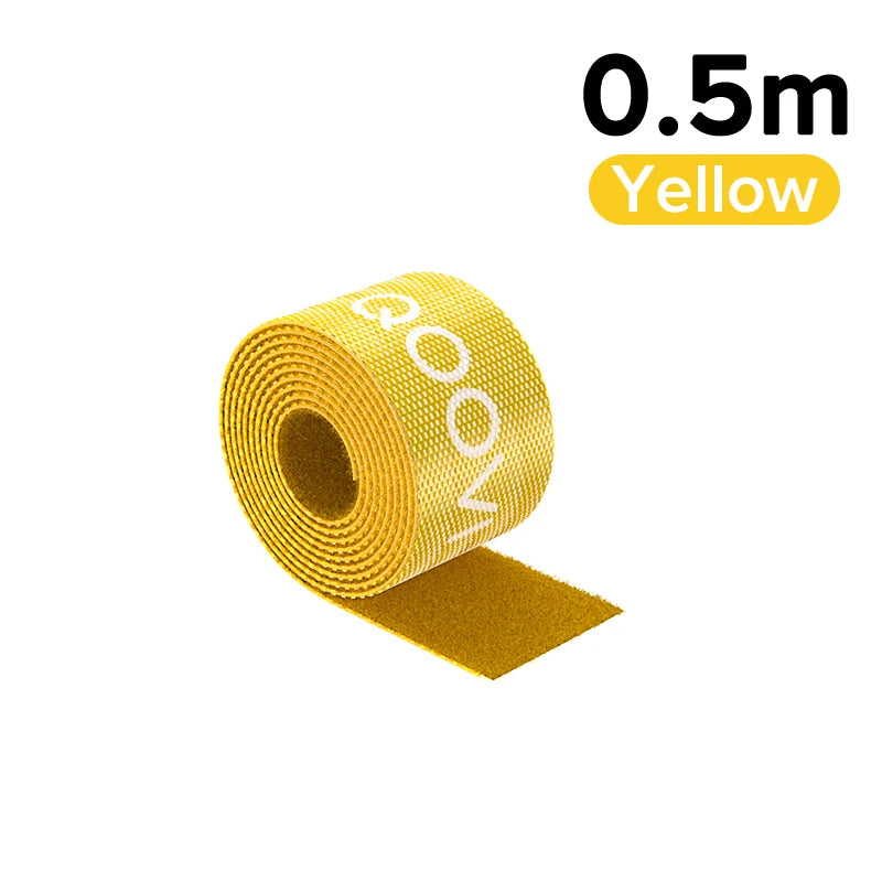 5m Cable Organizer Wire Winder Clip Earphone Holder Mouse Cord Management USB Charger Protector For iPhone Samsung Xiaomi Huawei 0.5m Yellow Velcro