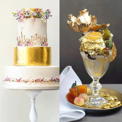 100/200 Sheets Imitation Gold Silver Foil Paper Leaf Gilding DIY Art Craft Paper Birthday Party Wedding Cake Dessert Decorations