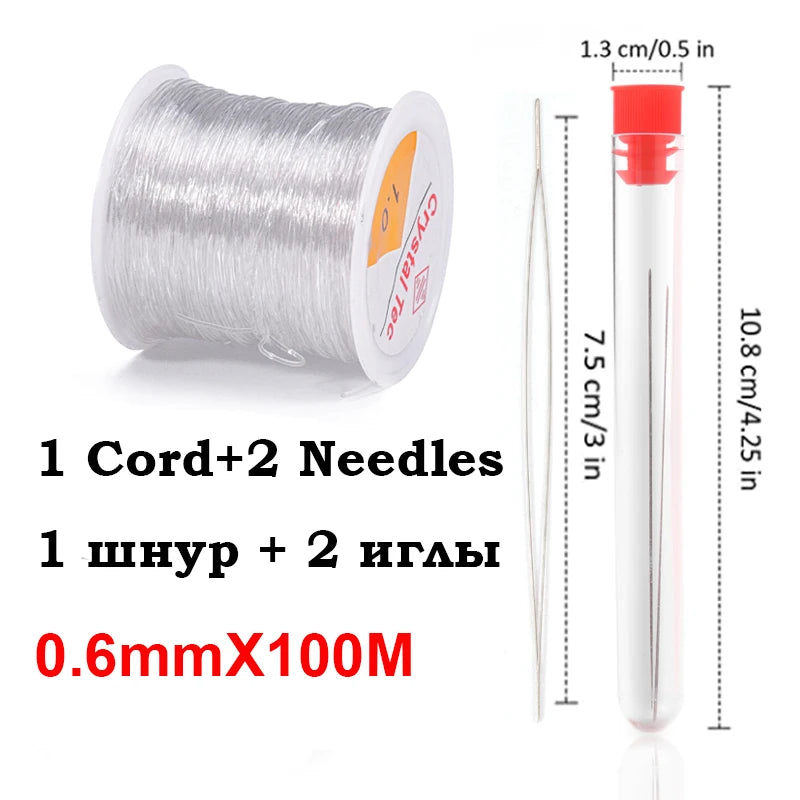 100M Plastic Crystal DIY Beading Stretch Cords Elastic Line Jewelry Making Supply Wire String jeweleri thread String Thread 0.6mmX100M Crystal 1 China