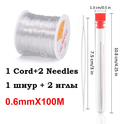 100M Plastic Crystal DIY Beading Stretch Cords Elastic Line Jewelry Making Supply Wire String jeweleri thread String Thread 0.6mmX100M Crystal 1 China