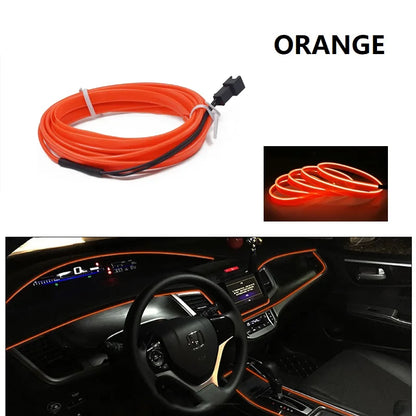 Car LED Strip EL Wire Rope Tube USB Switch Cigarette Car Ambient Light Neon Light Garland Decoration Flexible Led Tube Auto Led