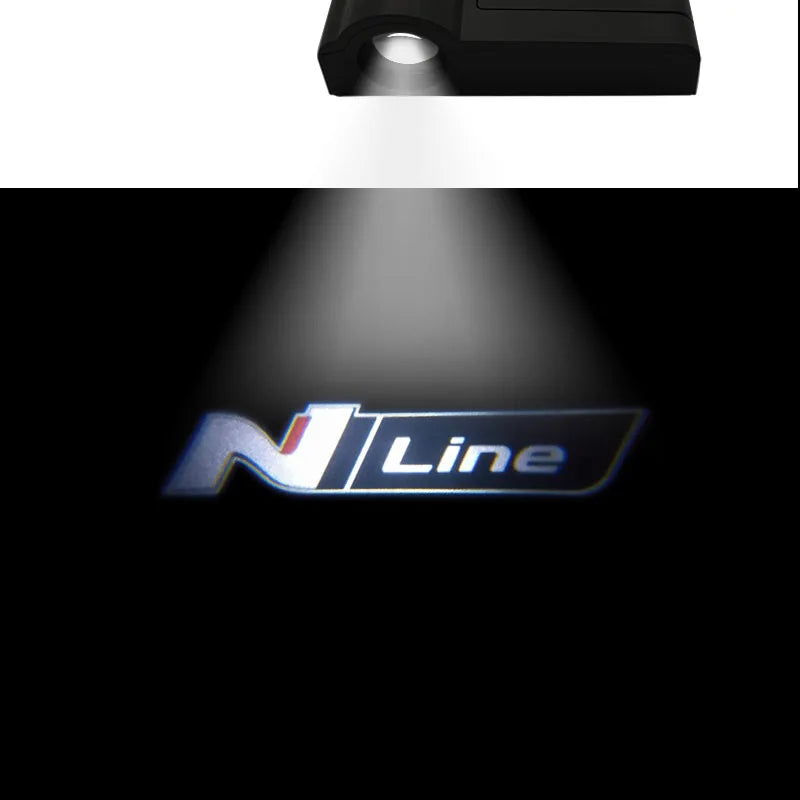 Universal Wireless Car Door led projector Lights Welcome Lights N Logo For Hyundai N LINE Veloster Kona Elantra i30 i20 Sonata 2