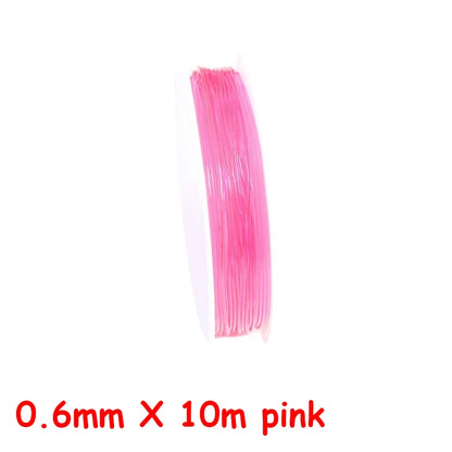 100M Plastic Crystal DIY Beading Stretch Cords Elastic Line Jewelry Making Supply Wire String jeweleri thread String Thread 0.6mm X 10m pink China