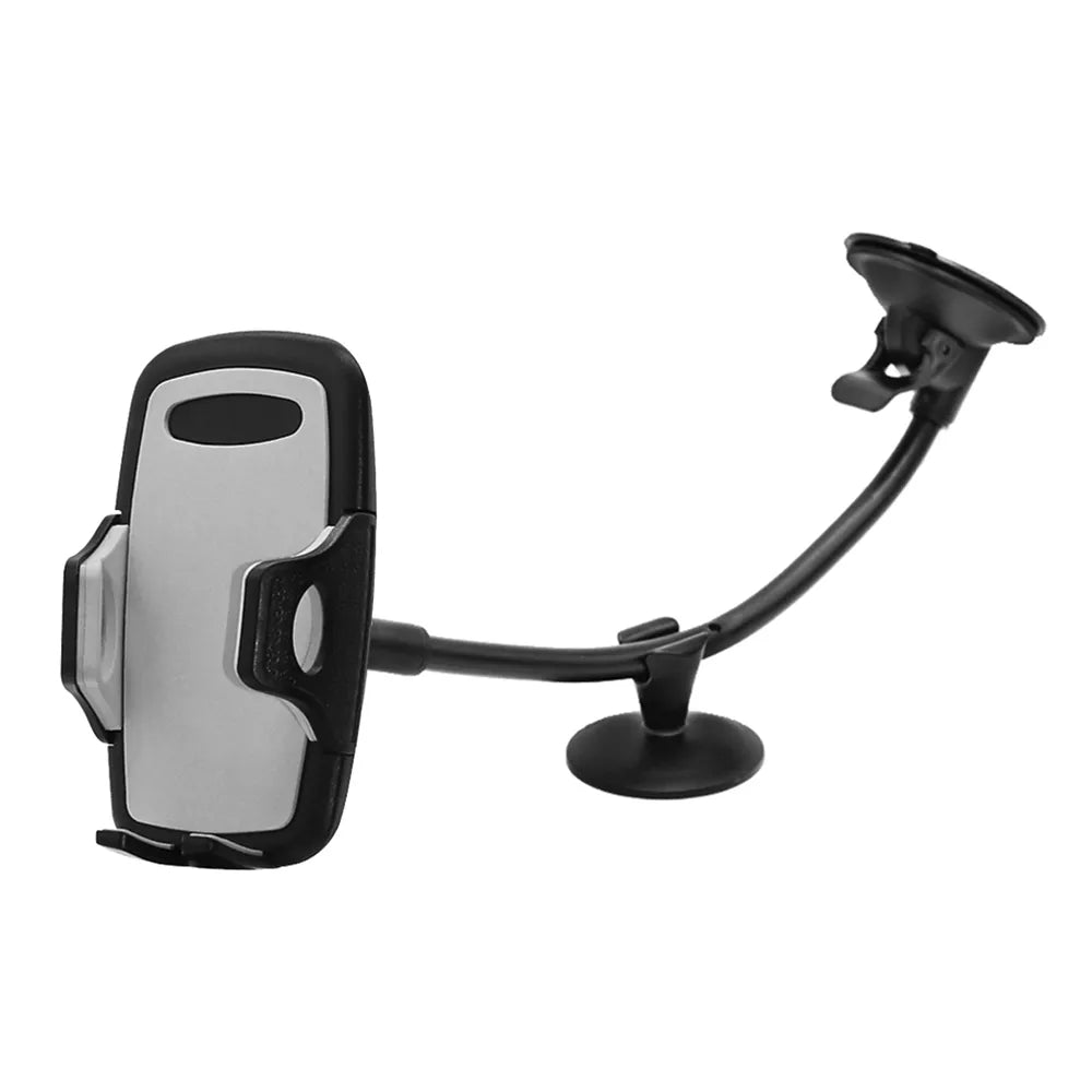 Windshield Car Phone Mount Universal Cell Phone Holder Stand Long Arm Holder for iPhone 11 12 13 Pro Xs Max Xiaomi Huawei gray