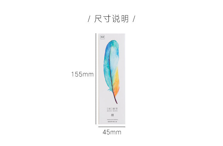 30 Pcs/Box Creative Colorful Feather Bookmark Cute Paper Stationery Bookmarks Book Clip Office Accessories School Supplies