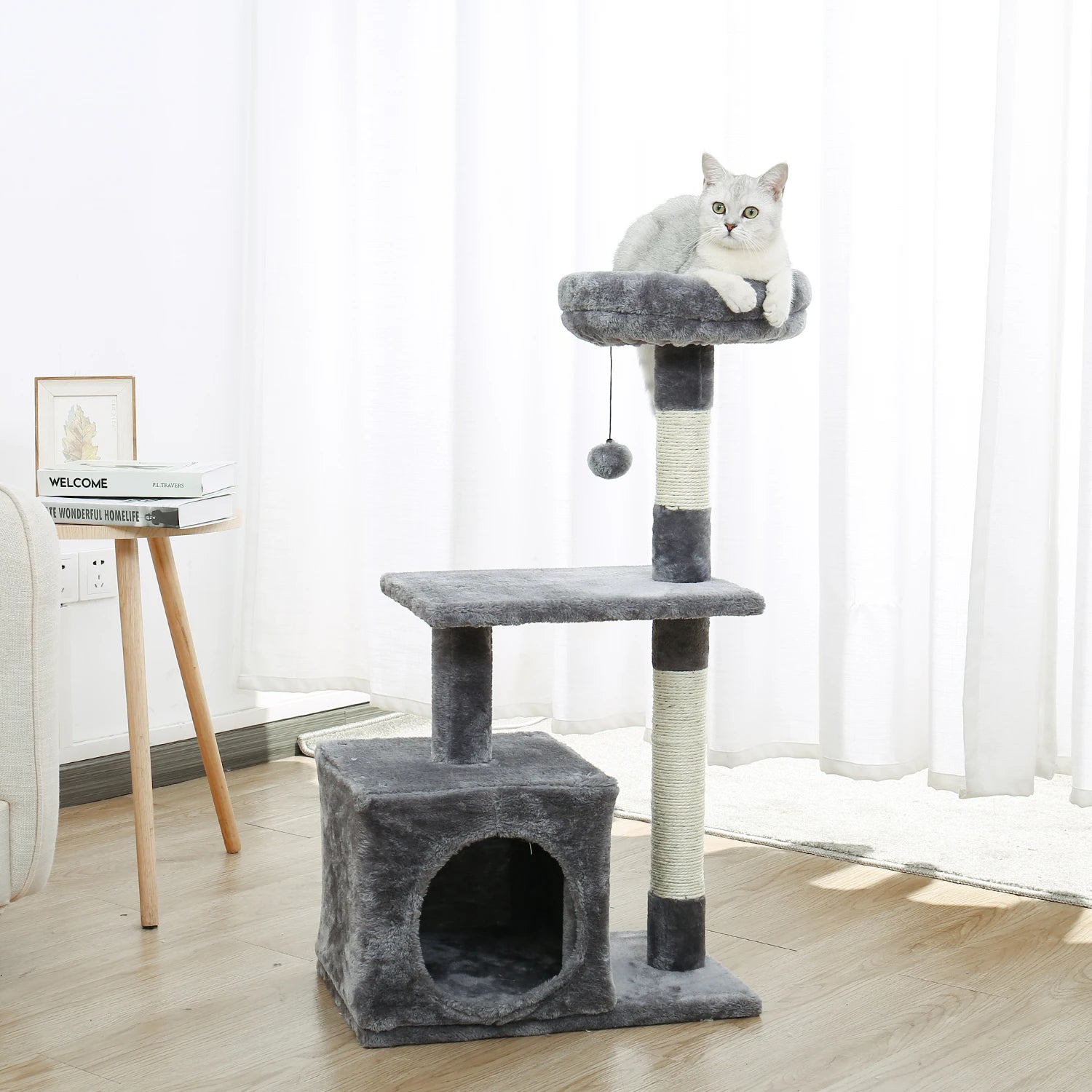 Cat Trees for Kittens Cat Furniture Towers with Scratching Posts Double Perches House Kitty Cat Activity Trees Climb