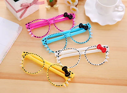 1 Piece Kawaii Ballpoint Pen School Creative Stationery Office Gift Cute Chancery Glasses Bow Writing Supplies