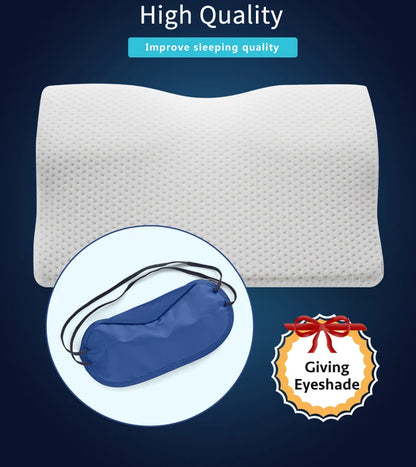 Memory Foam Bed Orthopedic Pillow Neck Protection Slow Rebound Memory Pillow Butterfly Shaped Health Cervical Neck Size 60/50 cm