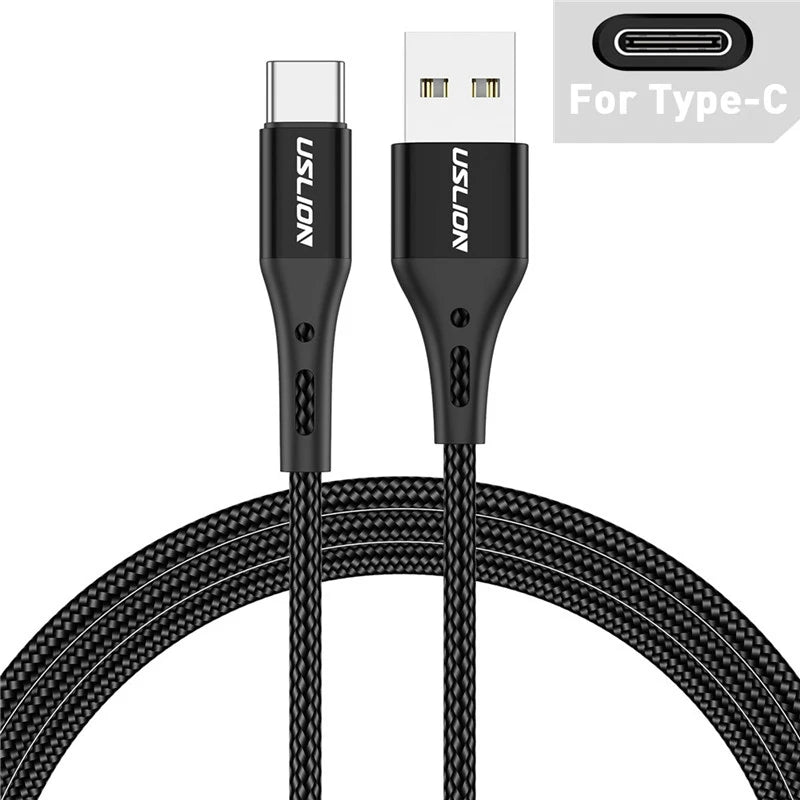 3A USB Type C Cable Wire For Samsung S10 S20 Xiaomi mi 11 Mobile Phone Fast Charging USB C Cable Type-C Charger Micro USB Cables Black For Type C