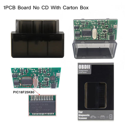 Newest ELM327 V1.5 PIC18F25K80 ELM327 OBD2 Scanner ELM 327 Bluetooth-compatible Android/PC ELM 327 OBD2 Adapter ELM327 V1.5 1PCB Black CHINA