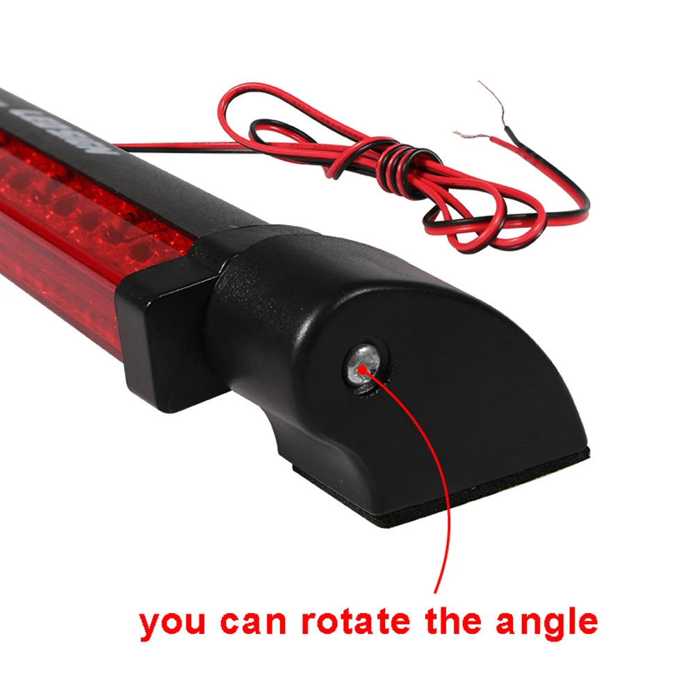 DSYCAR 12V Red Car LED Third Brake Lights Bar Rear Parking Signal Lamp Truck High Mount Stop Warning Light Universal