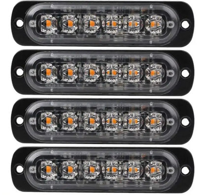 Universal Emergency Strobe Led Light 12/24V Memory Function Led Warning Side Marker Blinking Amber Light Bar Police Flash Light 4pcs RECOMMEND