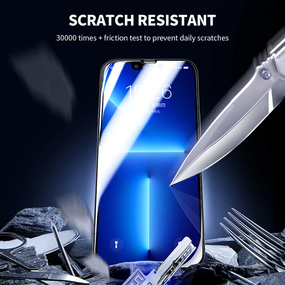 Tempered Glass Screen Protector For iPhone 13 Pro Max Full Cover Borderless Glass For iPhone 13 mini HD Blue Light