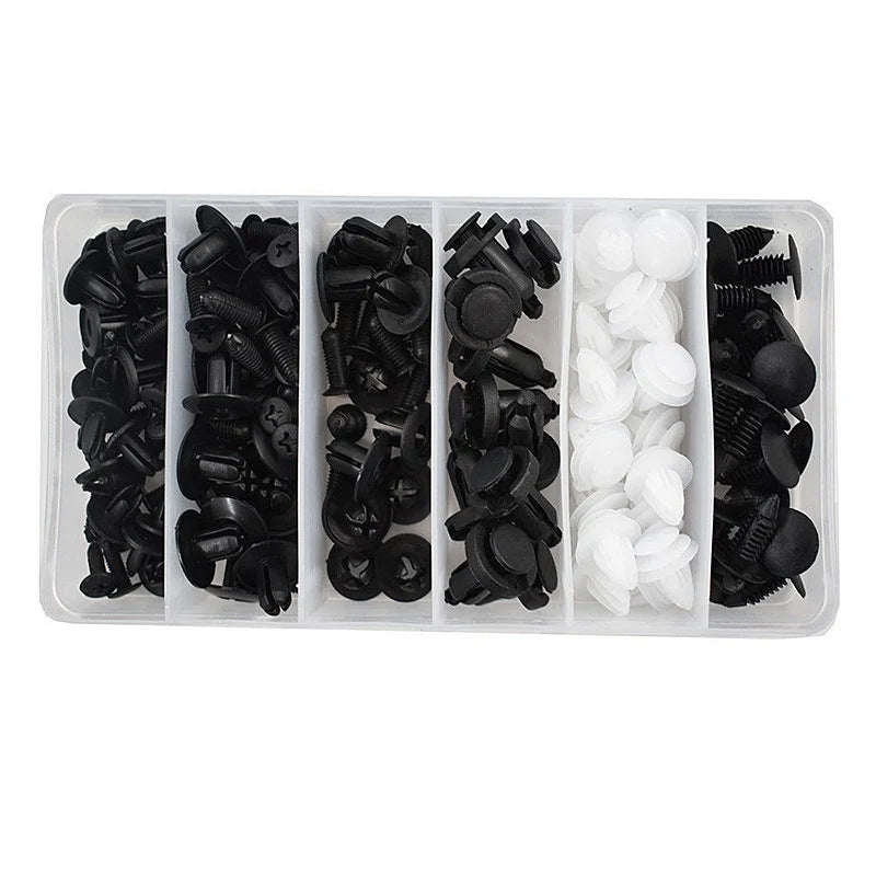 6 Size 100pcs Auto Fastener Car Clips Mixed Body Push Retainer Pin Rivet Bumper Door Trim Panel Retainer Fastener Kit