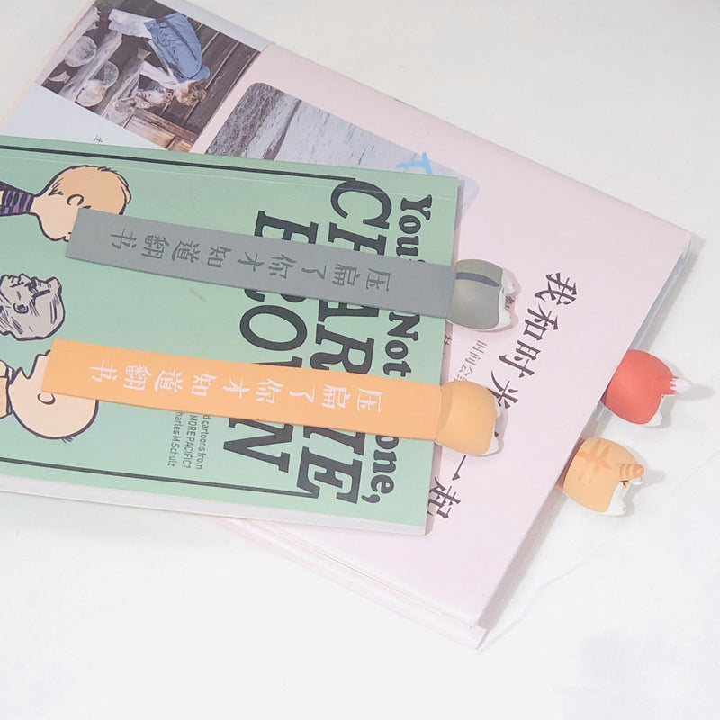 Cute Cartoon Cat Dog Hamster Fox Ass Bookmarks Kawayi Novelty Book Reading Item Creative Gift for Kids Children Stationery