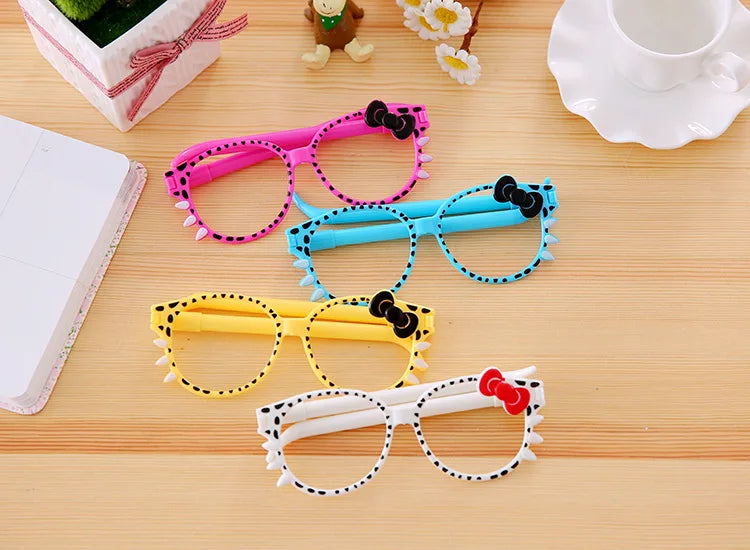 1 Piece Kawaii Ballpoint Pen School Creative Stationery Office Gift Cute Chancery Glasses Bow Writing Supplies