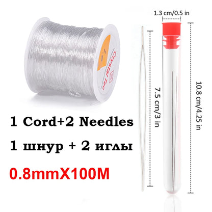 100M Plastic Crystal DIY Beading Stretch Cords Elastic Line Jewelry Making Supply Wire String jeweleri thread String Thread 0.8mmX100M Crystal 1 China