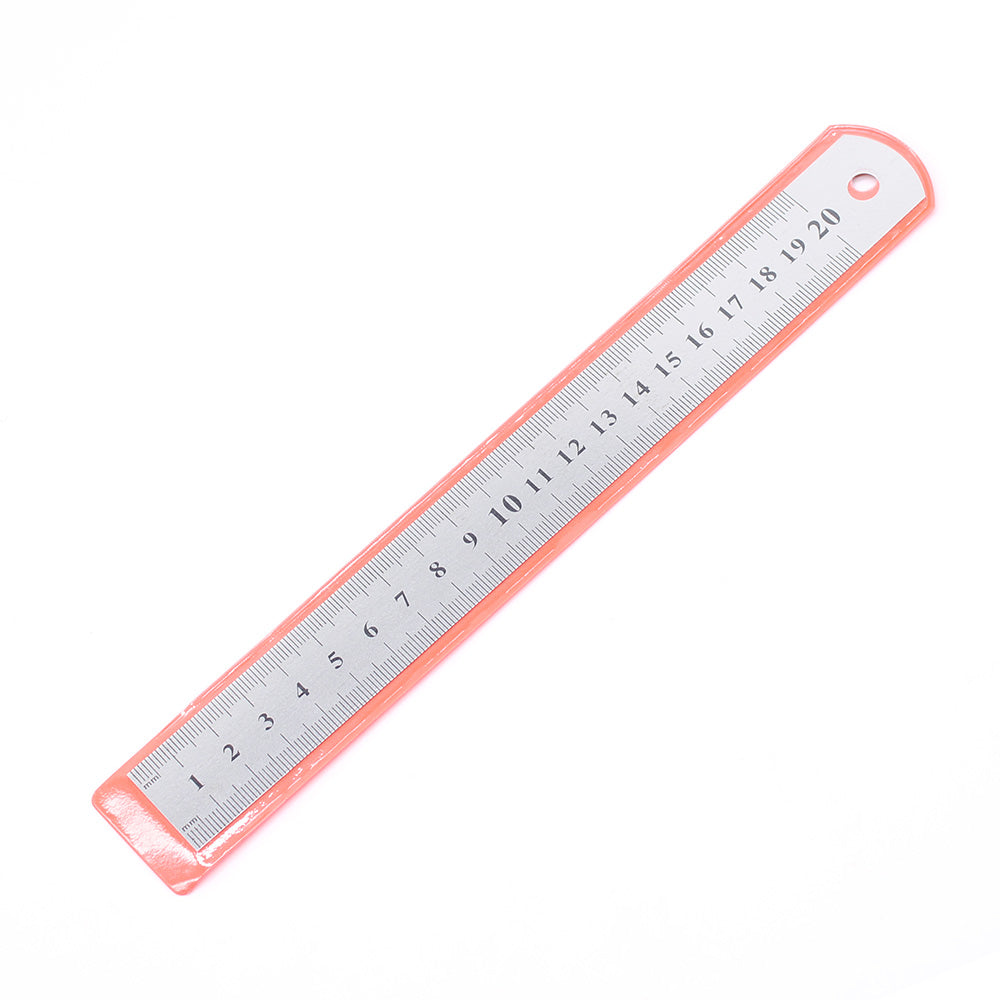 1PCS 20cm 8 Inch Straight Ruler Precision Stainless Steel Metal Ruler Double-sided Learning Office Stationery
