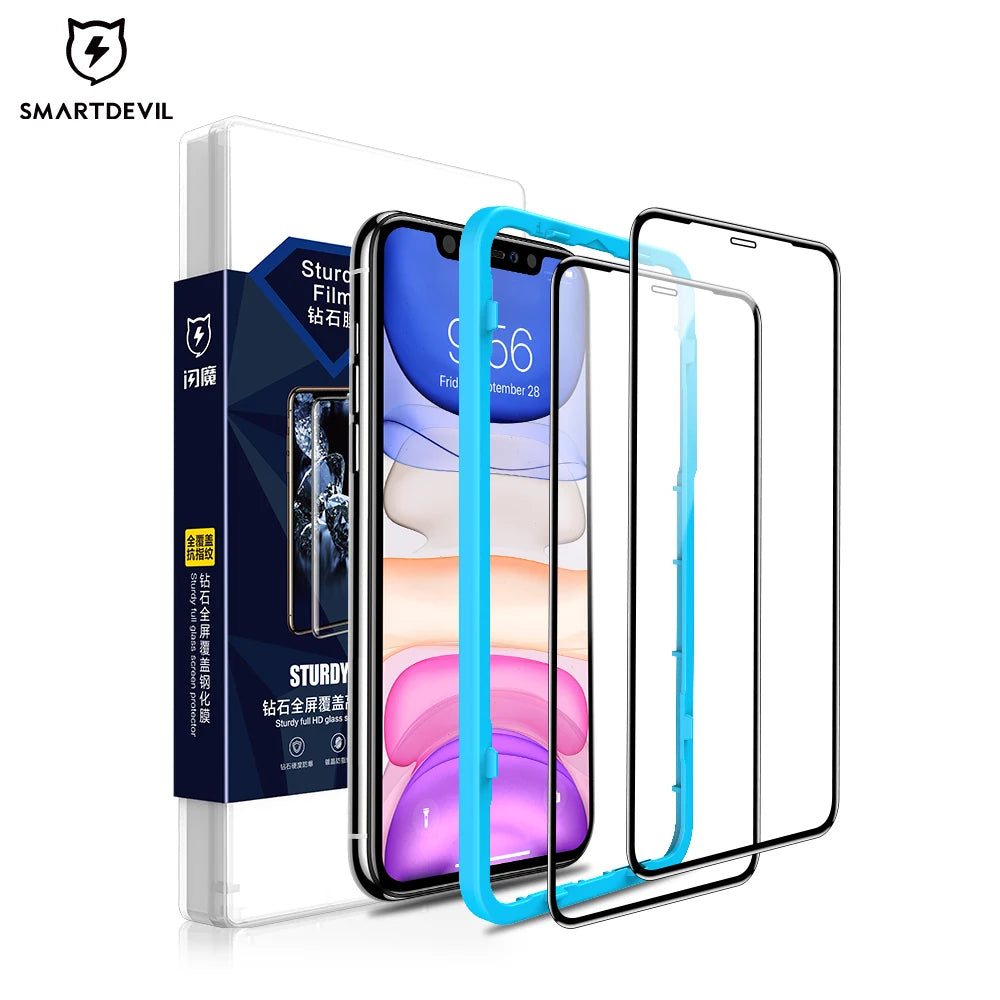 Diamonds Screen Protector For iPhone 11 11 Pro Max Full Coverage Glass For iPhone X XS MAX XR SE2020 High Definition