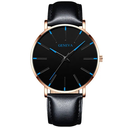 2023 Minimalist Men&#39;s Fashion Ultra Thin Watches Simple Men Business Stainless Steel Mesh Belt Quartz Watch relogio masculino Leather Rose Blue