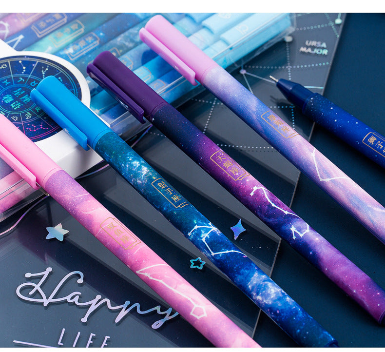 12Pcs/Set Starry Sky Constellation Series Gel Pen Kawaii Nature Pen Creative Gift Stationery School Office Supplies Wholesale