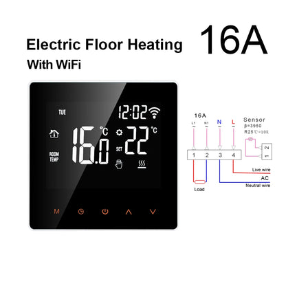 AVATTO Tuya WiFi Smart Thermostat, Electric Floor Heating Water/Gas Boiler Temperature Remote Controller for Google Home, Alexa WiFi ElectricHeating