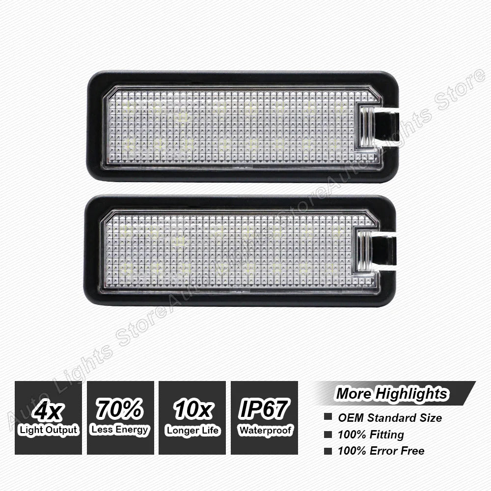 For VW GTi Golf 4 5 6 7 MK4 MK5 MK6 MK7 Passat B7 CC EOS Scirocco Beetle 2PCS LED Number License Plate Lights With Canbus