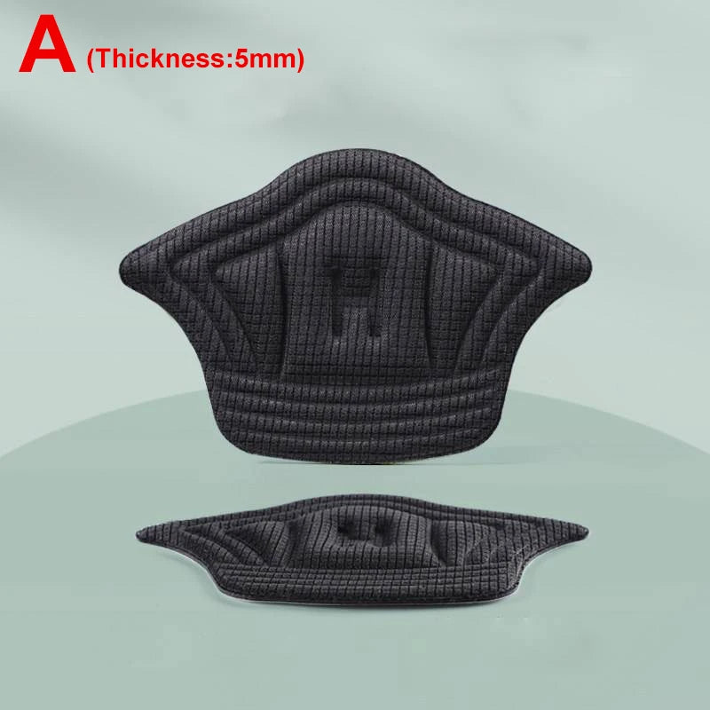 2pcs Insoles Patch Heel Pads for Sport Shoes Adjustable Size Antiwear Feet Pad Cushion Insert Insole Heel Protector Back Sticker A (Black-5mm)