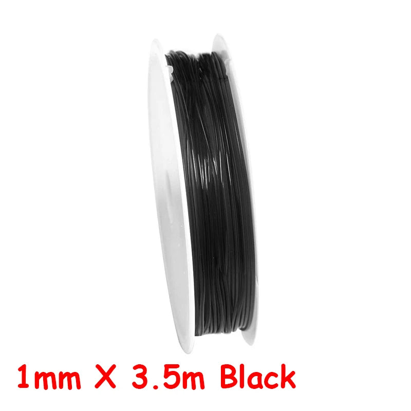 100M Plastic Crystal DIY Beading Stretch Cords Elastic Line Jewelry Making Supply Wire String jeweleri thread String Thread 1mm X 3.5m Black China