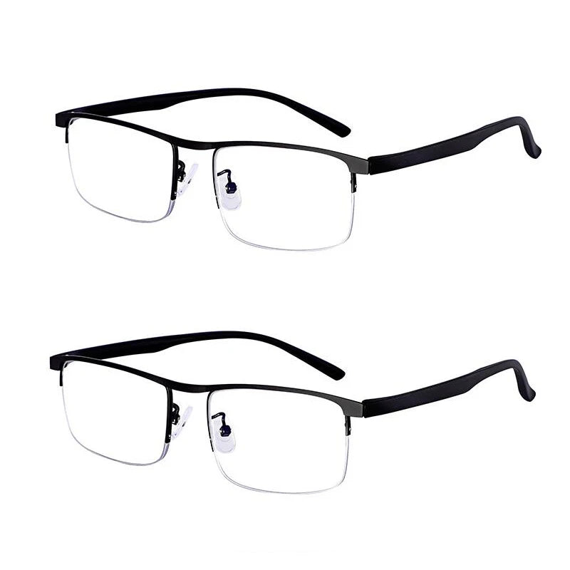 Intelligent Multifocal progressive reading glasses for men women near and dual-use Anti-Blue Light automatic adjustment Eyewear 2pc Black