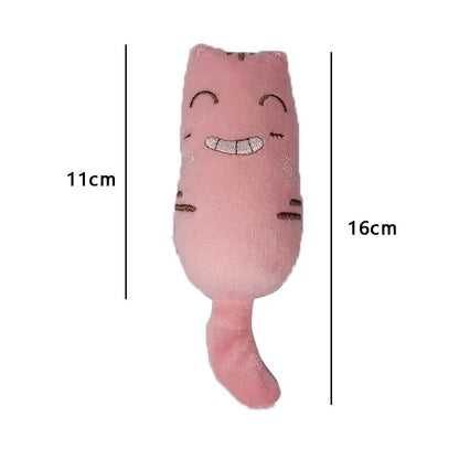 Teeth Grinding Catnip Toys Interactive Plush Cat Toy Pet Kitten Chewing Claws Thumb Bite Cat mint For Cats Funny Little Pillow pink