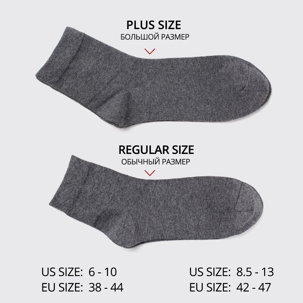 HSS Brand Men's Cotton Socks New Style Black Business Men Socks Soft Breathable Summer Winter for Male Socks Plus Size (6.5-14)