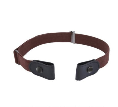 Women/Men No Bulge No Hassle Waist Belt Adjustable Belts for Jean Pants Dresses No Buckle Stretch Elastic Invisible Waist Belt brown China 55cm-120cm