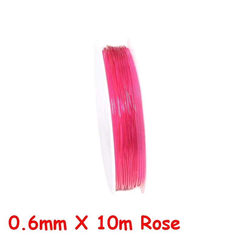 100M Plastic Crystal DIY Beading Stretch Cords Elastic Line Jewelry Making Supply Wire String jeweleri thread String Thread 0.6mm X 10m Rose China