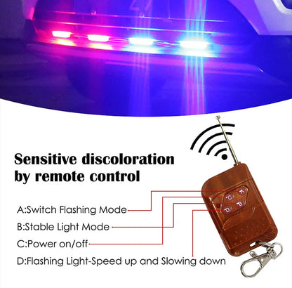 1set Grill Car LED Light Strobe Red Blue Emergency Remote Wireless Control Flash Signal Fireman Beacon Warning Lamp