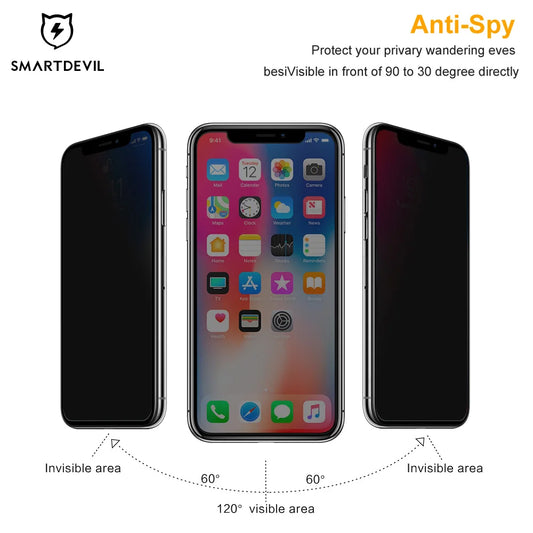 2Pcs Anti-Glare Privacy Tempered Glass for iPhone 6 6s 7 8 p X XS MAX XR 11 12 Pro Max Screen Protector Private Film for iphone 7 Plus