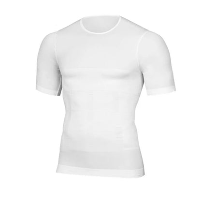 Classix Men Body Toning T-Shirt Slimming Body Shaper Corrective Posture Belly Control Compression Man Modeling Underwear Corset White