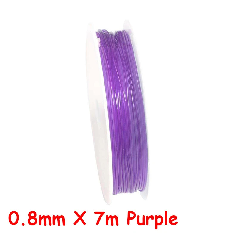 100M Plastic Crystal DIY Beading Stretch Cords Elastic Line Jewelry Making Supply Wire String jeweleri thread String Thread 0.8mm X 7m Purple China