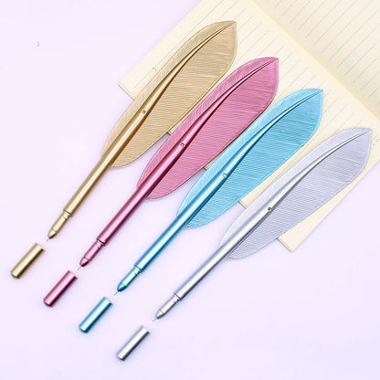 2 Pcs Beautiful Feather Gel Pens 0.5mm Creative Kawaii Cute Neutral Pen Ink Pen Gift School Office Supplies Stationery