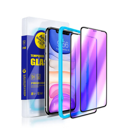 Diamonds Screen Protector For iPhone 11 11 Pro Max Full Coverage Glass For iPhone X XS MAX XR SE2020 High Definition Anti Blue Ray 2pcs