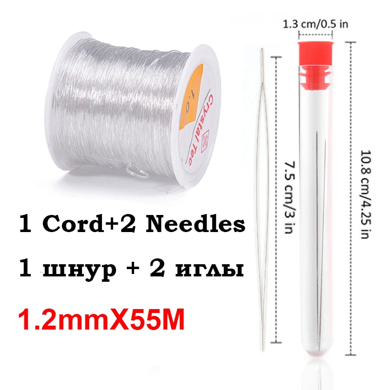 100M Plastic Crystal DIY Beading Stretch Cords Elastic Line Jewelry Making Supply Wire String jeweleri thread String Thread 1.2mmX55M Crystal 1 China