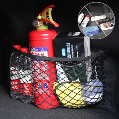 Car Back Rear Trunk Storage Net Seat Elastic String Net Magic Sticker Mesh Storage Bag Auto Organizer Seat Back Bag Freeshipping