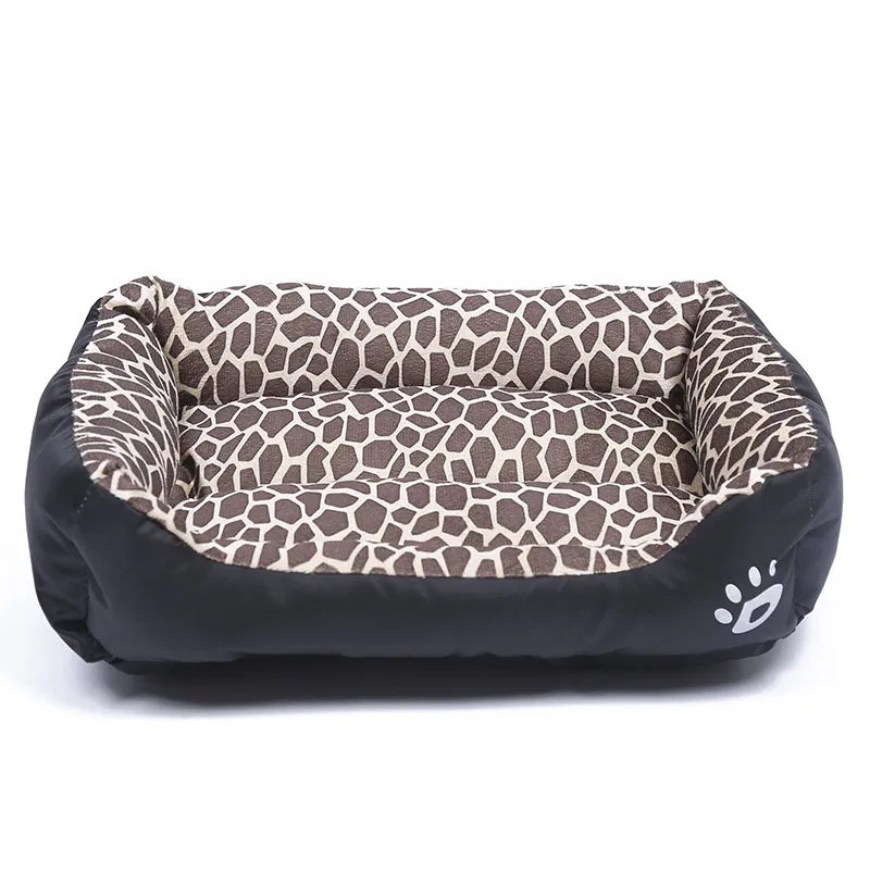 Very Soft Big Dog Bed Puppy Pet Cozy Kennel Mat Basket Sofa Cat House Pillow Lounger Cushion For Small Medium Large Dogs Beds Leopard grain
