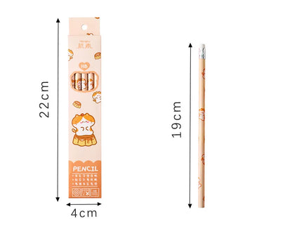 10 Pcs/Set Cartoon HB Standard Sketch Pencil Set Wooden Pencil Lot Cartoon Art Supplies Stationery Gift for Student Kids School