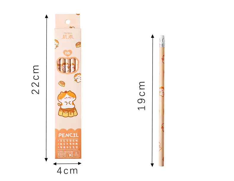 10 Pcs/Set Cartoon HB Standard Sketch Pencil Set Wooden Pencil Lot Cartoon Art Supplies Stationery Gift for Student Kids School