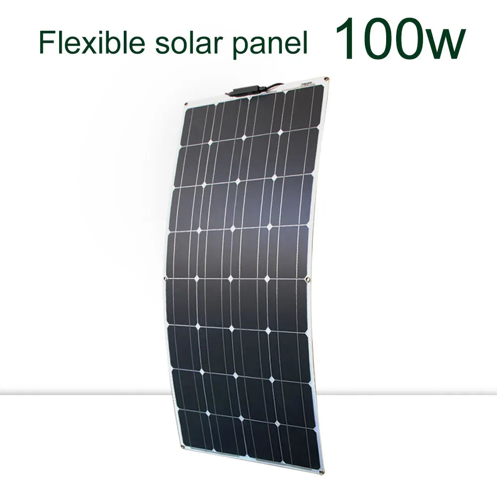 solar panel kit and 300w 200w 100w flexible solar panels 12v 24v high efficiency battery charger module 100W solar panel