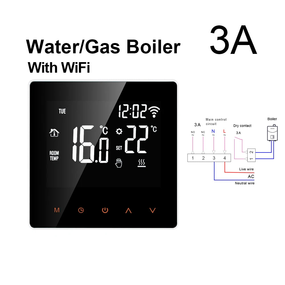 AVATTO Tuya WiFi Smart Thermostat, Electric Floor Heating Water/Gas Boiler Temperature Remote Controller for Google Home, Alexa WiFi WaterGas Boiler