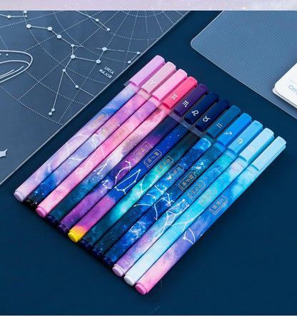 12Pcs/Set Starry Sky Constellation Series Gel Pen Kawaii Nature Pen Creative Gift Stationery School Office Supplies Wholesale